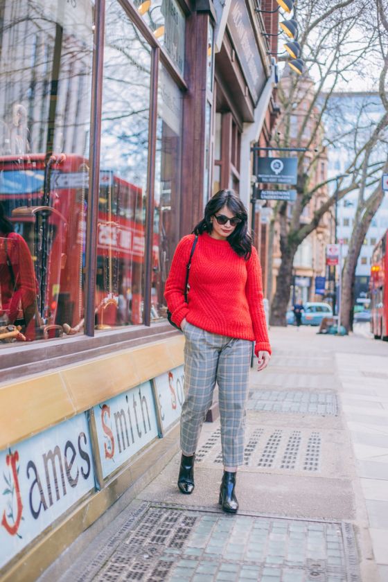 A Cozy Sweater & Plaid Pants