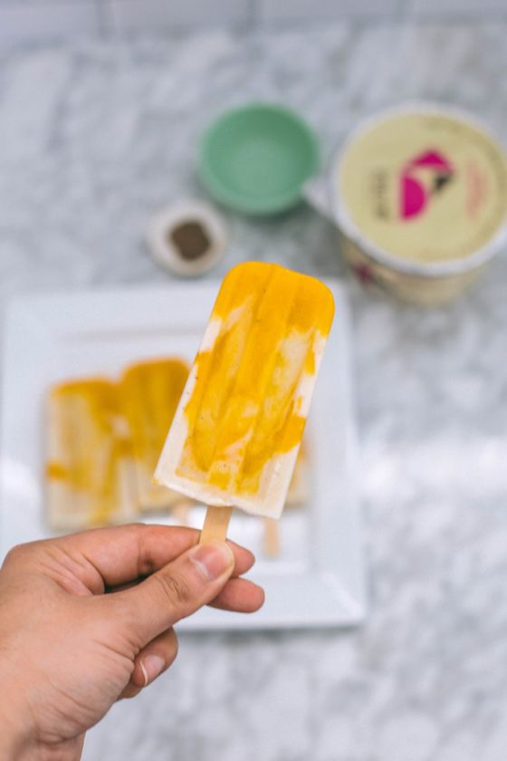 Vegan Mango Lassi Popsicles