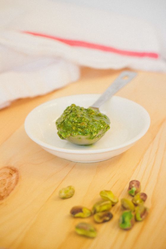 Herbed Dijon Potatoes with Pistachio-Arugula Pesto