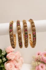 Antique Ruby Green 4-Set Bangles ✨ Thumbnail 1 - Nethiel Jewelry