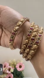 Antique Ruby Green 4-Set Bangles ✨ Thumbnail 2 - Nethiel Jewelry