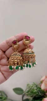 Ruby & Emerald Antique Necklace Set Thumbnail 2 - Nethiel Jewelry