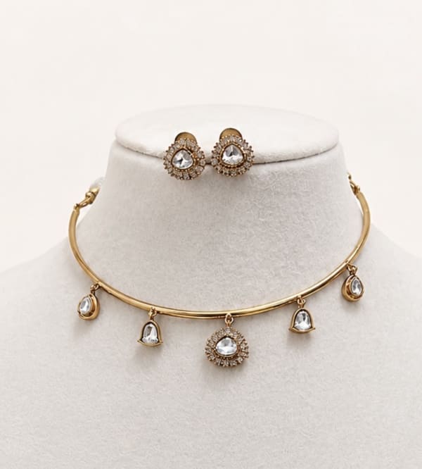 Elegant CZ Hasli Necklace Set ✨ - Nethiel Jewelry