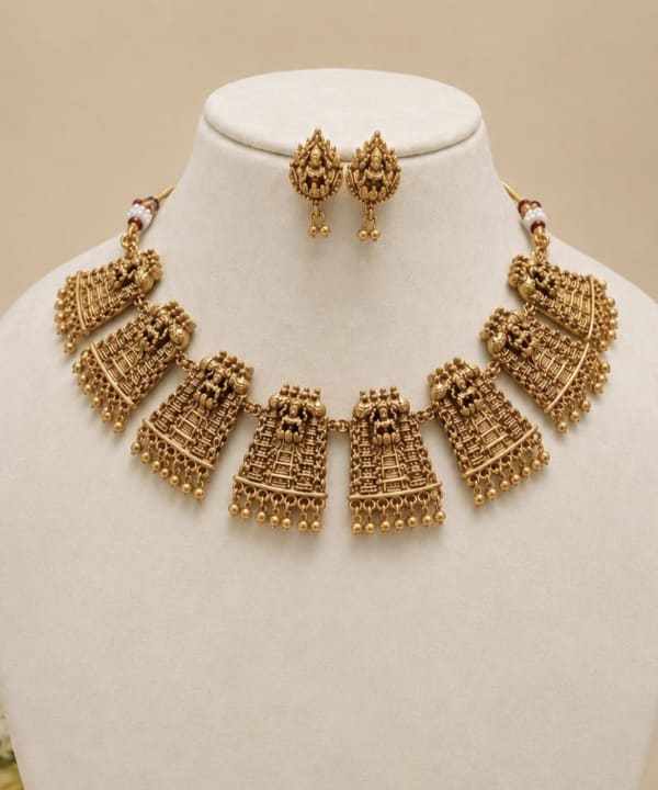 Royal Pillar Temple Choker Set - Nethiel Jewelry