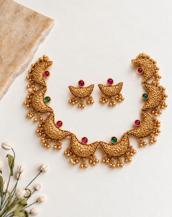 Green & Red Chandra Necklace β€οΈπ - Nethiel Jewelry