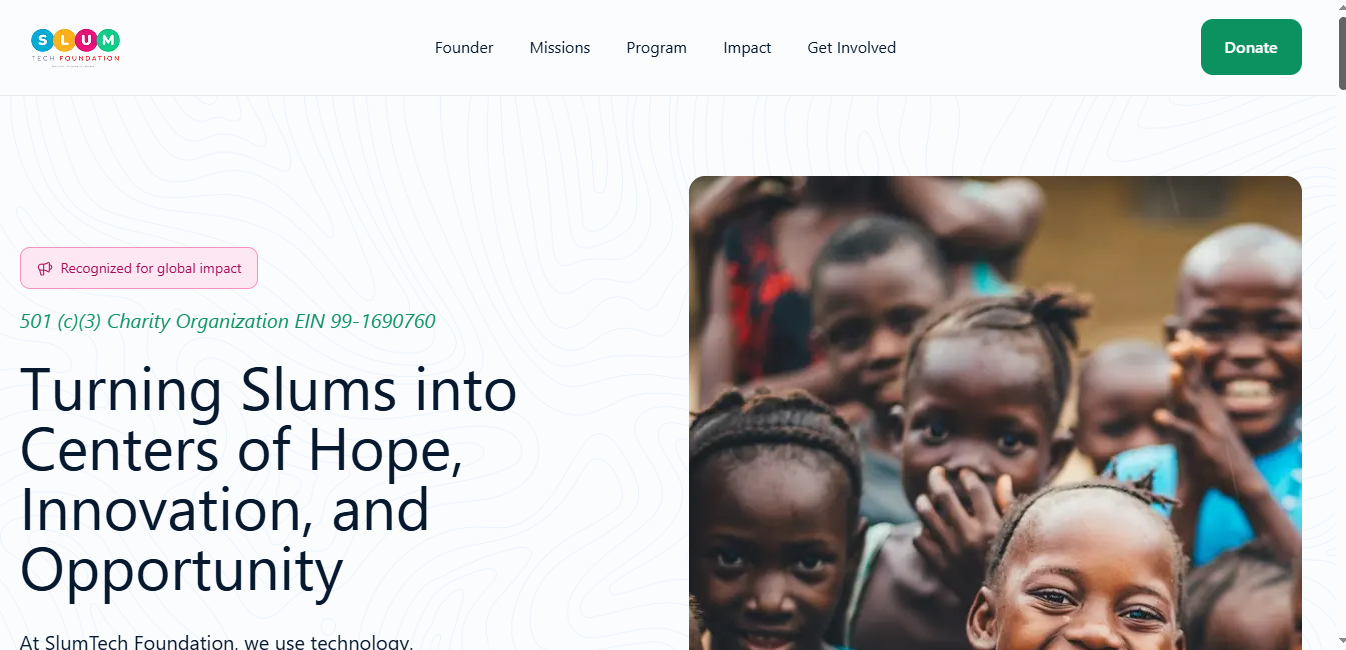 Slumtech Foundation Website 