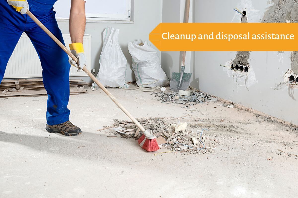 man sweeping