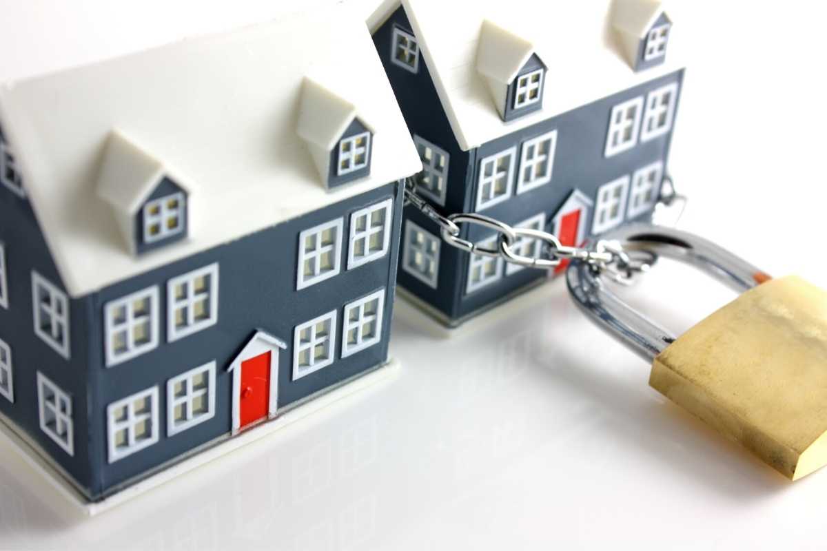 Lock securing a home