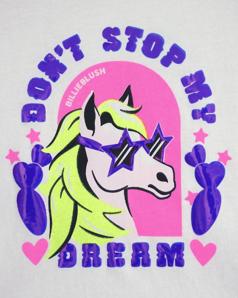 Billieblush-Топ кремовый хлопковый с блестящим пони для девочек | Childrensalon