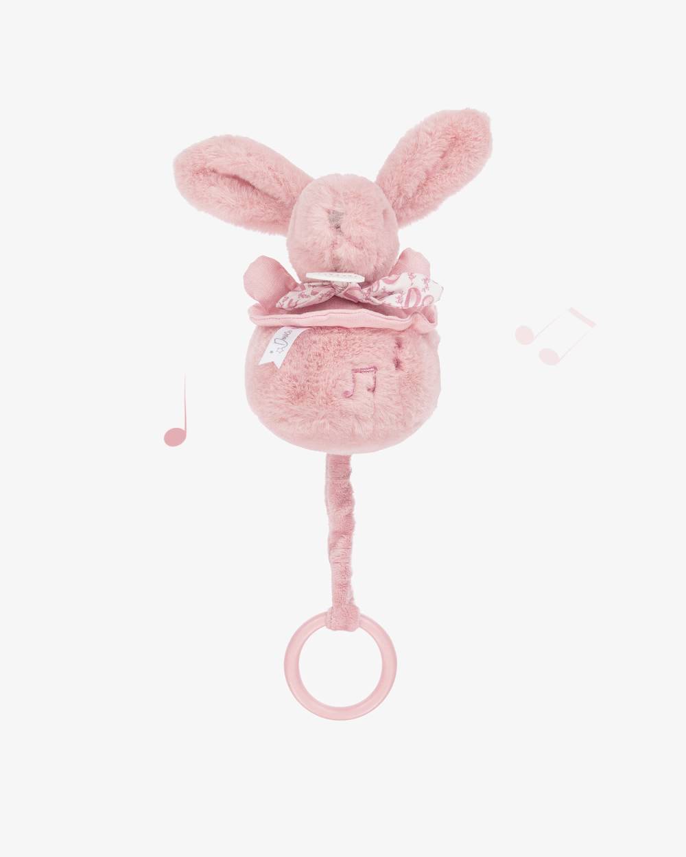 Doudou et Compagnie-Pink Bunny Soft Musical Pull Toy (20cm) | Childrensalon