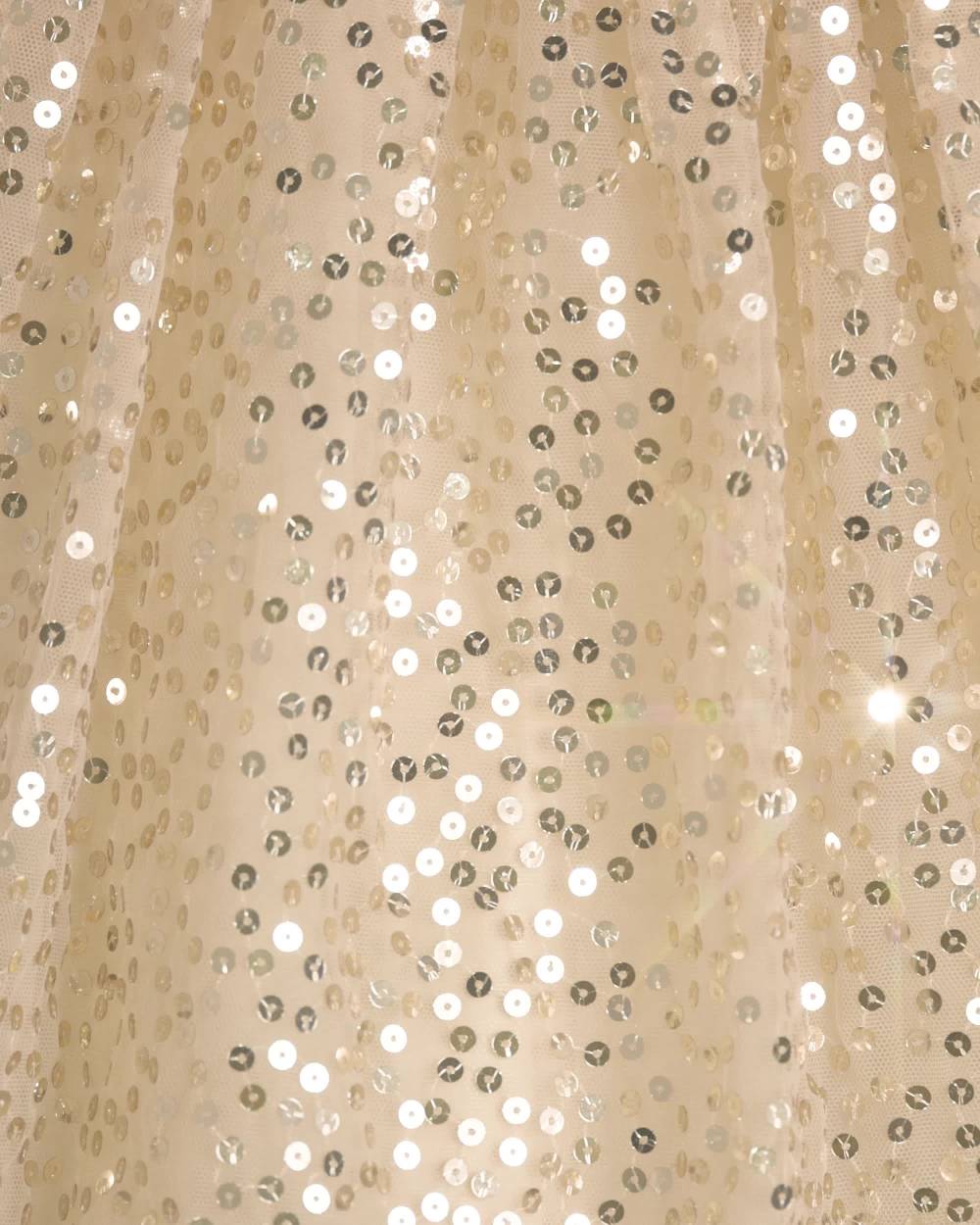 Elie Saab-Girls Gold Sequinned Tulle Dress | Childrensalon