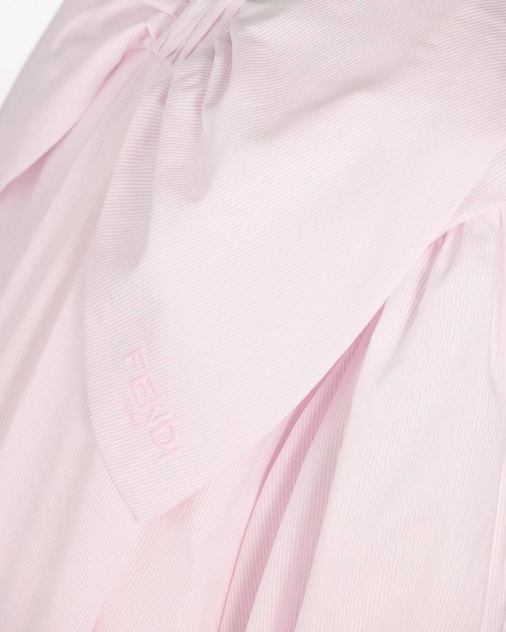 Fendi-فستان بياقة فيونكة قطن لون زهري | Childrensalon