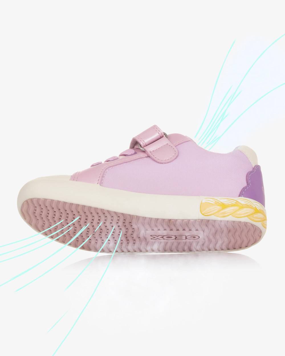 Geox-Girls Pink Canvas & Faux Leather Disney Princess Trainers | Childrensalon