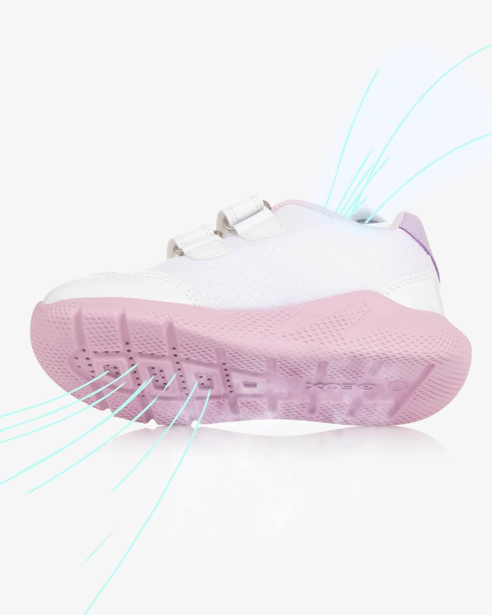 Geox-Girls White & Pink Mesh Butterfly Trainers | Childrensalon