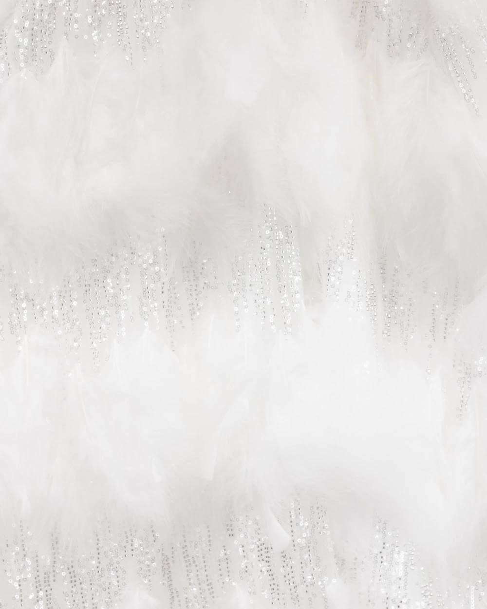 Junona-Girls White Feather & Sequin Dress | Childrensalon