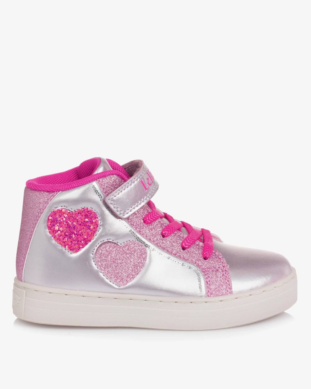 Lelli Kelly-Высокие кроссовки розовые металлик с сердечками для девочек | Childrensalon