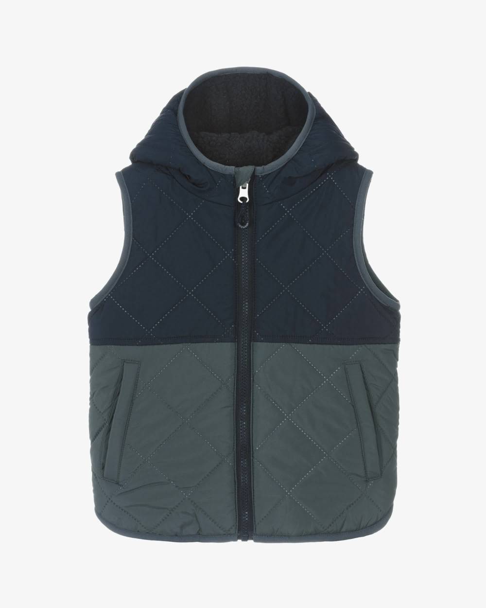 Liewood-Boys Blue Reversible Padded Fleece Gilet | Childrensalon