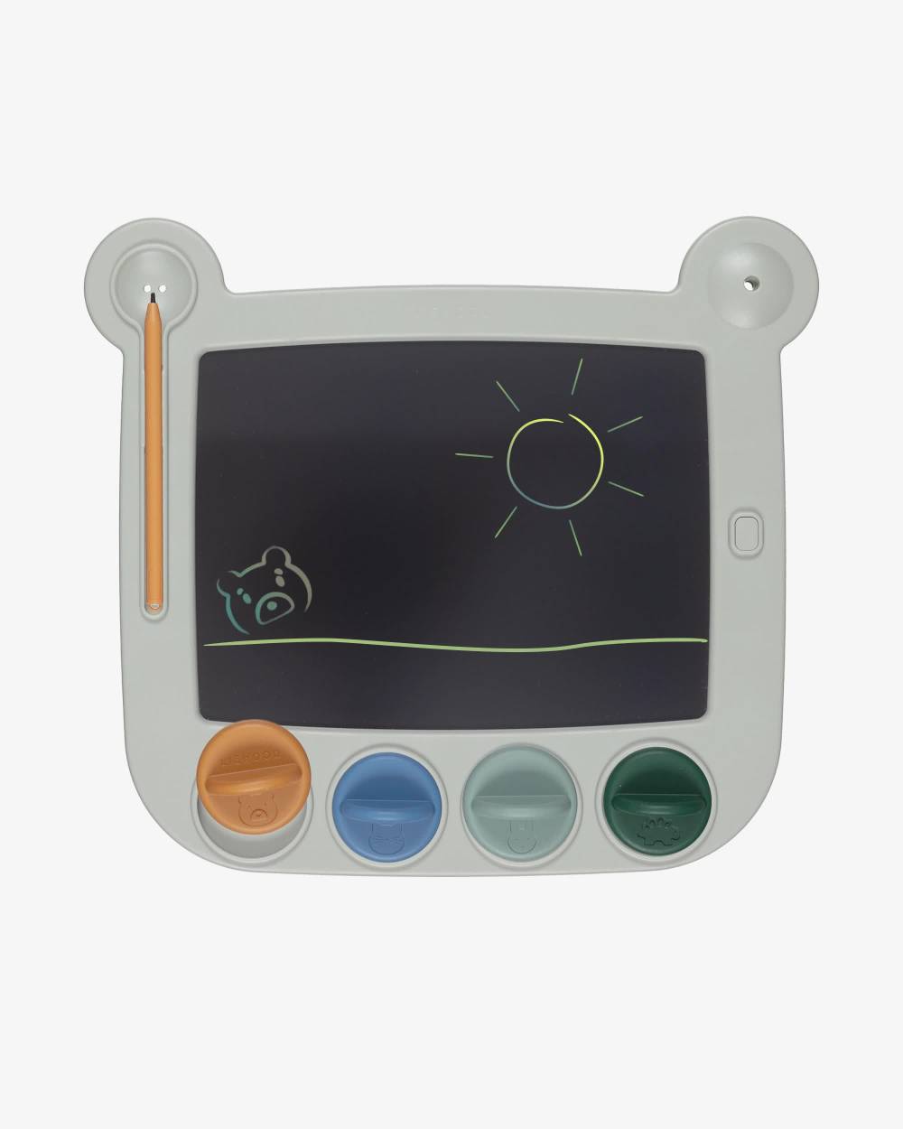 Liewood-Dove Blue LCD Magic Drawing Board with Animal Stamps (29cm) | Childrensalon