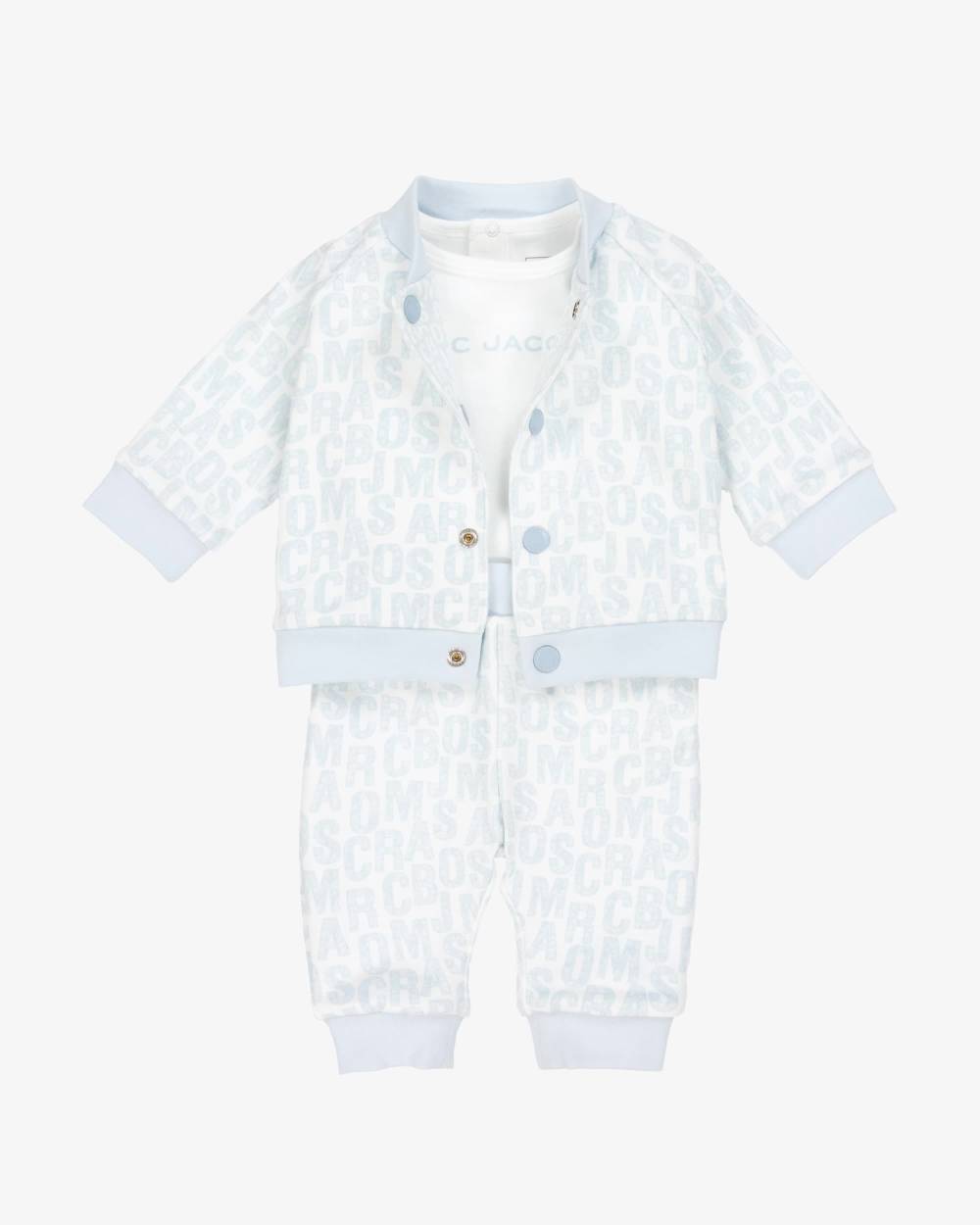 MARC JACOBS-Baby Boys Blue Reversible Cotton Jersey Trouser Set | Childrensalon