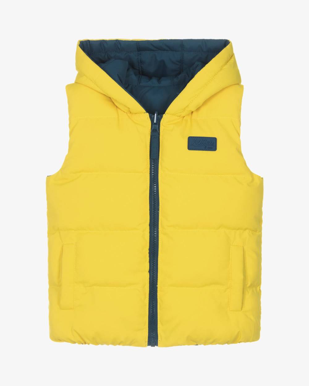 Mitch & Son-Boys Blue & Yellow Reversible Puffer Gilet | Childrensalon