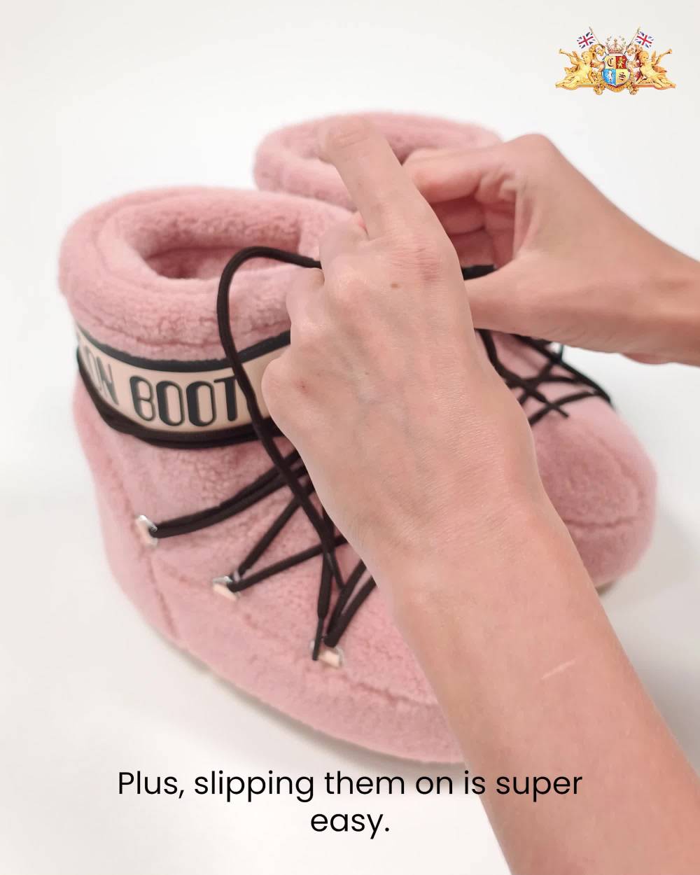 Moon Boot-Girls Pink Sherpa Fleece Snow Boots | Childrensalon