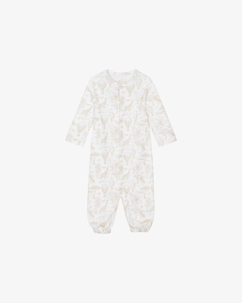 My Little Pie-Beige Supima African Animals Toile de Jouy Converter Gown | Childrensalon