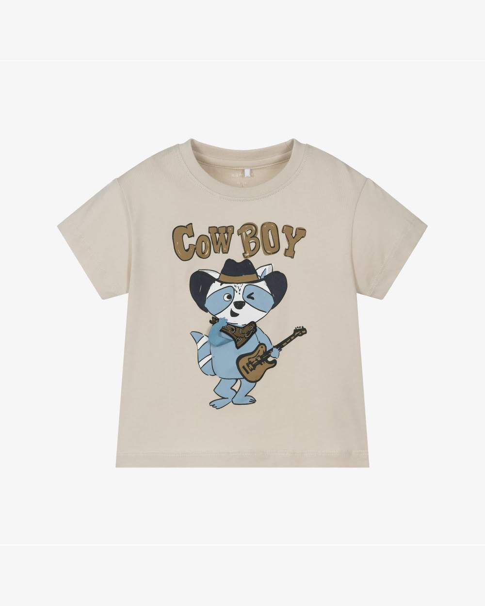 NAME IT-Boys Beige Cotton Cowboy T-Shirt | Childrensalon