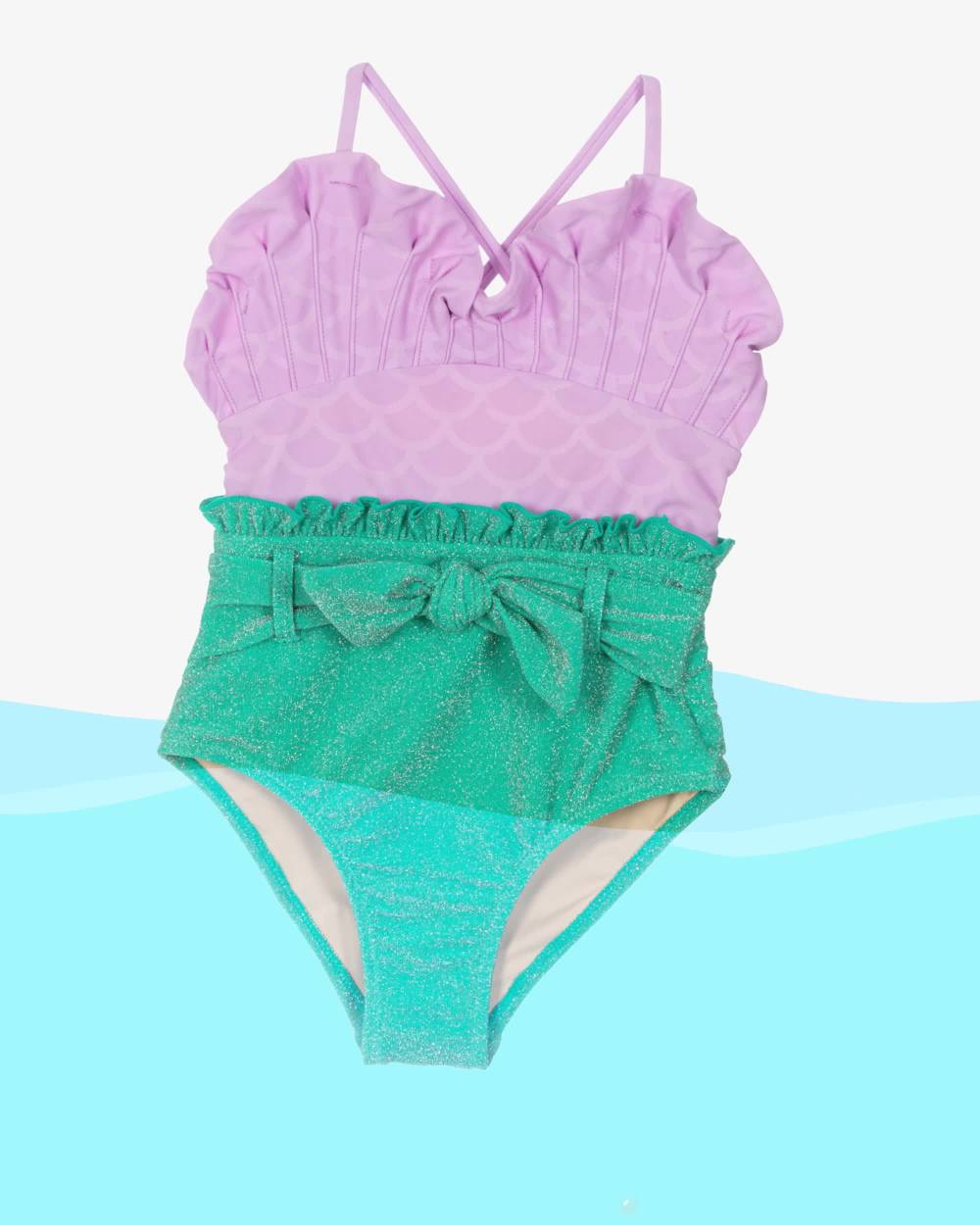 Shade Critters-مايوه حورية البحر لون أخضر وبنفسجي (+UPF 50) | Childrensalon