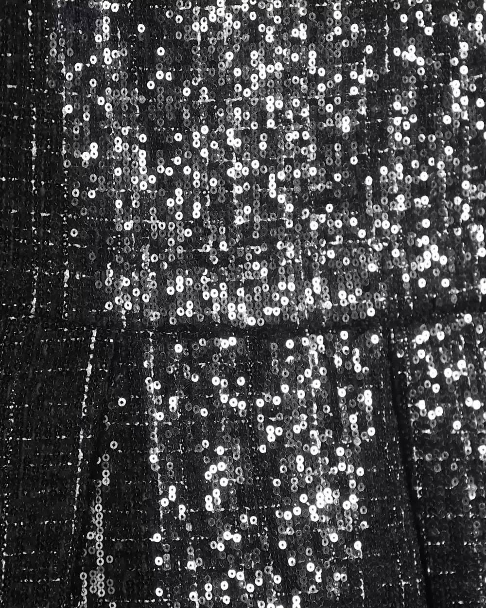 Tartine et Chocolat-Girls Black Sequinned Tweed Dress with Ivory Lace Collar | Childrensalon