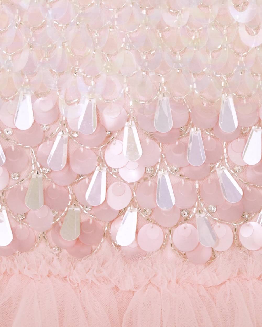 Tutu du Monde-Girls Pale Pink Sequin Embellished Tulle Dress | Childrensalon