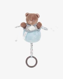 Doudou et Compagnie-Blue & Brown Teddy Bear Soft Music Pull Toy (20cm) | Childrensalon