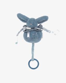 Doudou et Compagnie-Blue Bunny Soft Musical Pull Toy (20cm) | Childrensalon