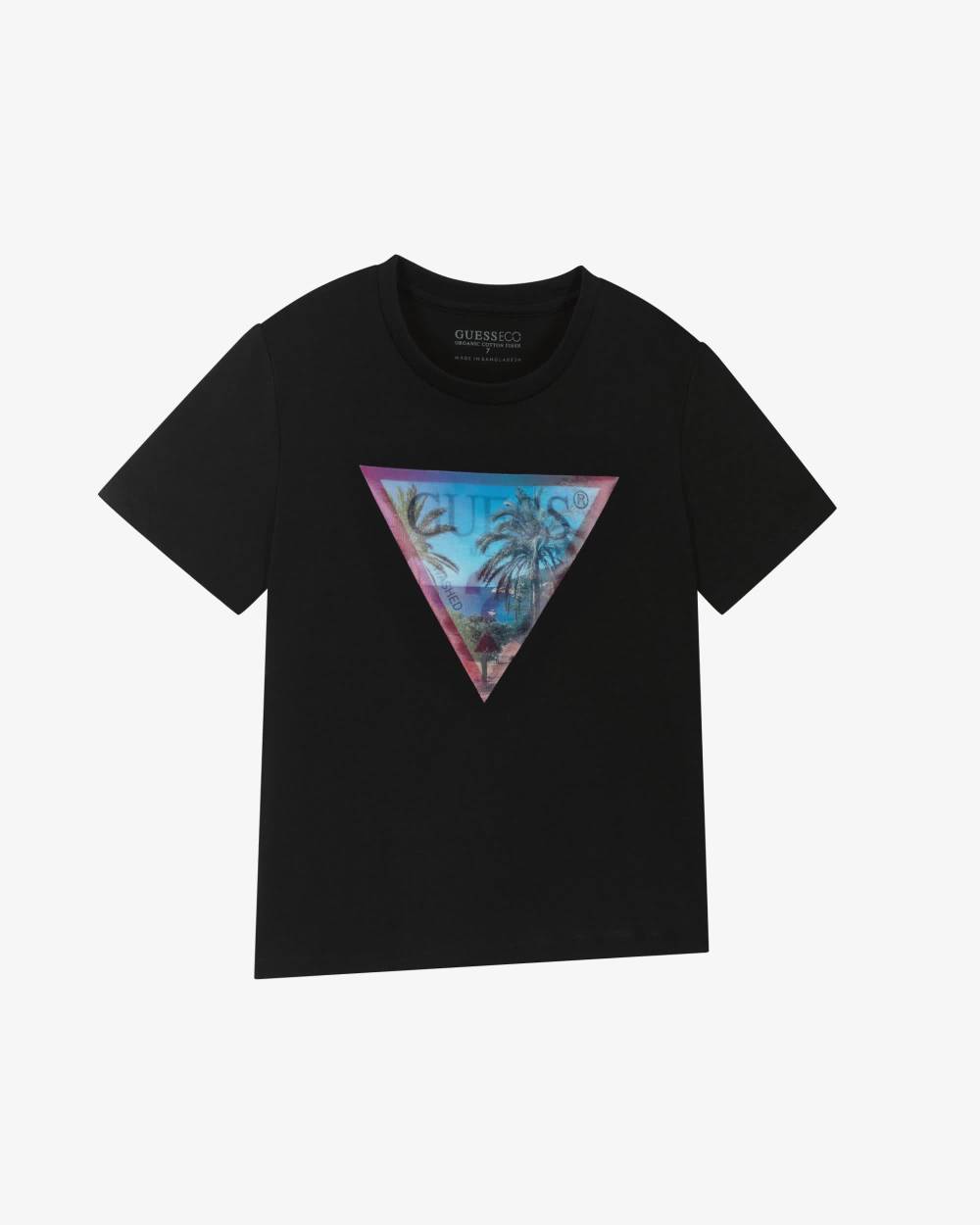 Guess-Boys Black Logo Tee with Triangles | Childrensalon Outlet