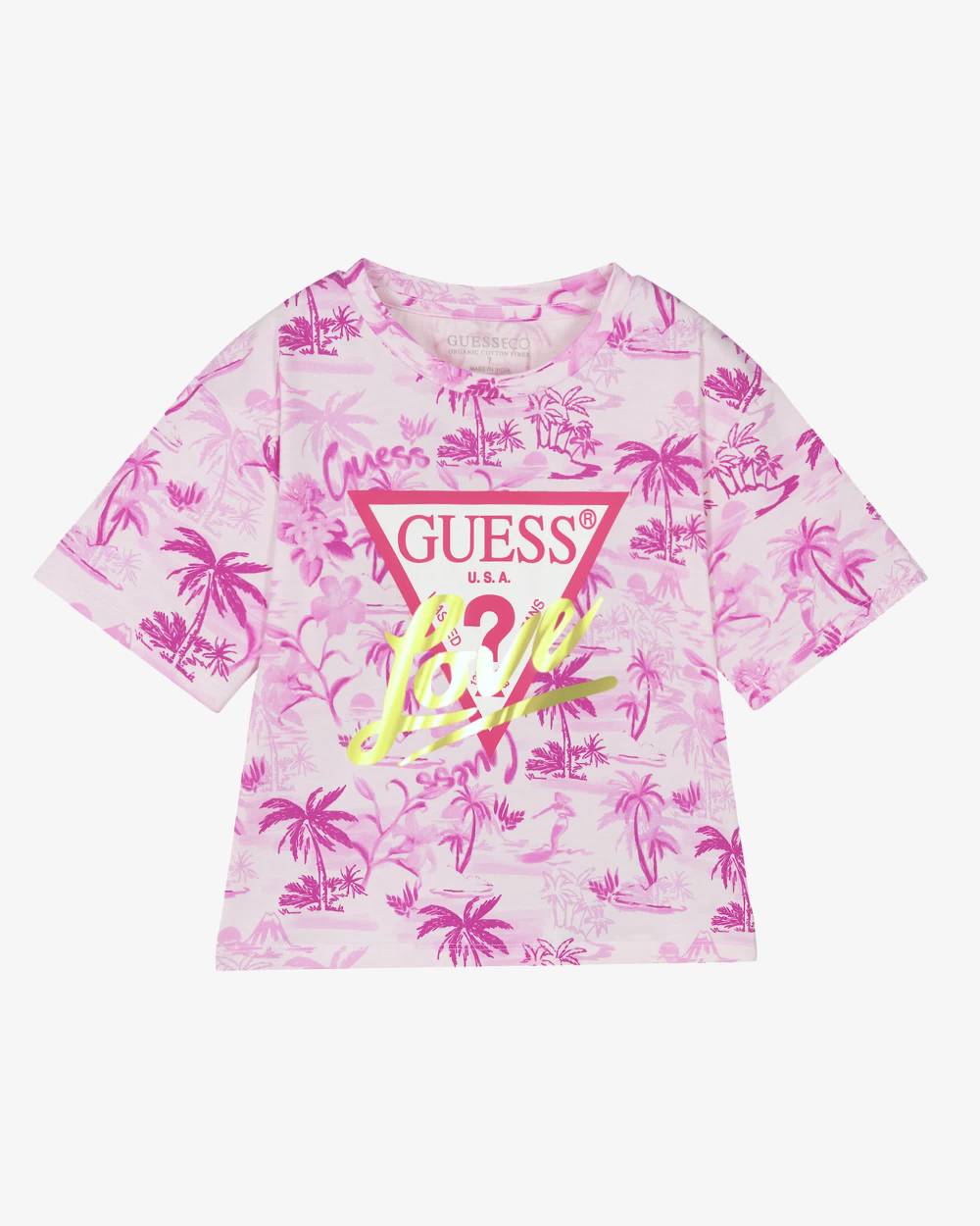 Guess-Girls' Light Pink Tropical Tee | Childrensalon Outlet