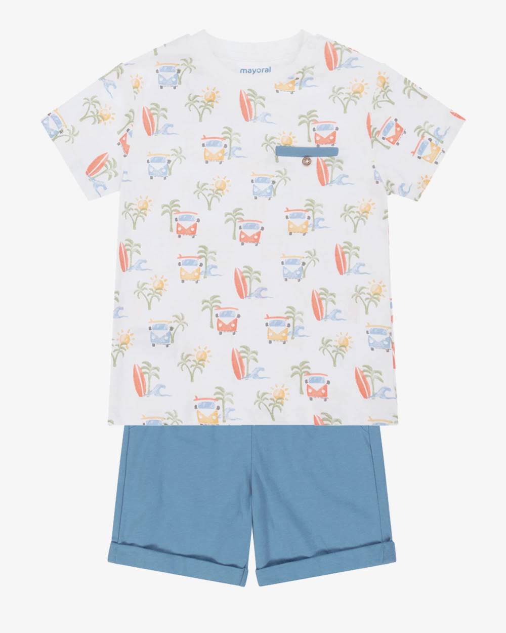Mayoral-Boys Vibrant Camper T-Shirt & Shorts Set | Childrensalon Outlet