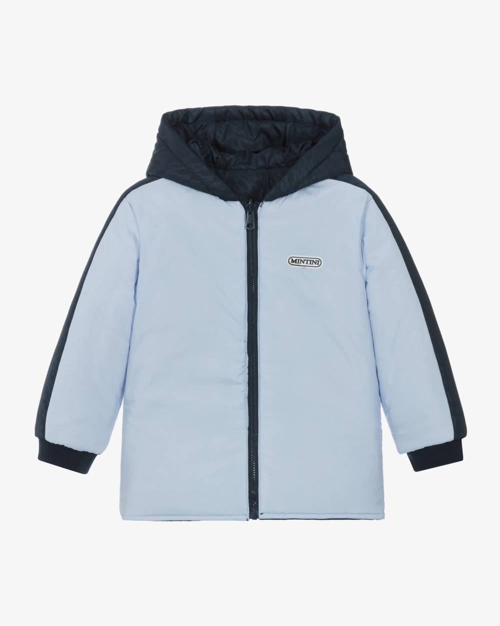 Mintini Baby-Boys Reversible Blue Hooded Jacket | Childrensalon Outlet