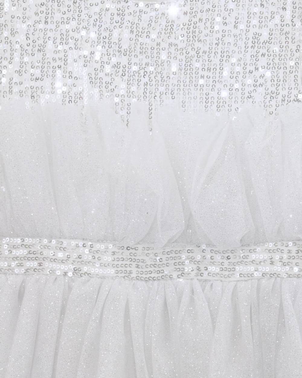 Patachou-Girls Shimmering Silver Tulle Gown | Childrensalon Outlet