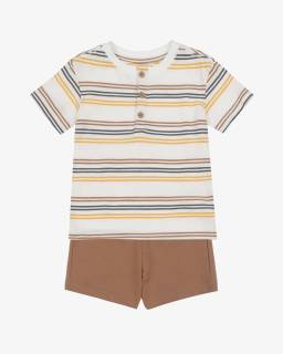 ليتل مي-طقم شورت بيج بطبعة زرافة للأولاد | Childrensalon Outlet