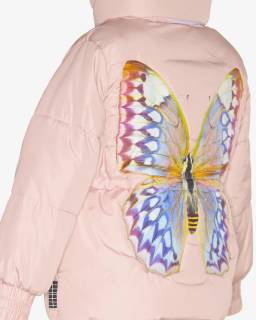 Molo-Girls Rosy Butterfly Quilted Coat | Childrensalon Outlet