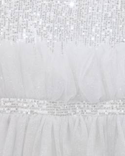 Patachou-Girls Shimmering Silver Tulle Gown | Childrensalon Outlet