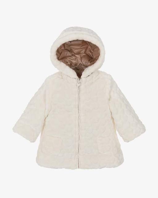 Mayoral Newborn-Baby Girls Beige & Ivory Plush Reversible Coat | Childrensalon Outlet