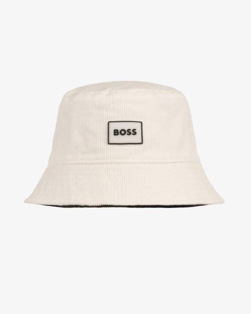 BOSS-قبعة شمسية قابلة للعكس بلون العاج والأسود | Childrensalon Outlet