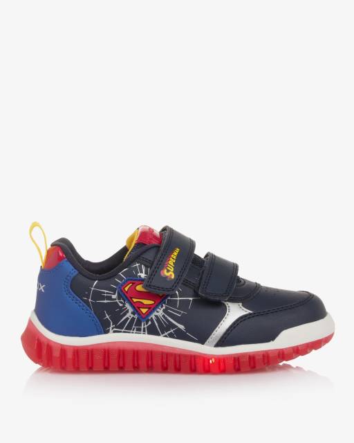 Geox-Boys Blue & Red Superman Light-Up Trainers | Childrensalon Outlet