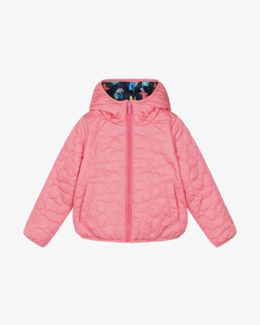 Catimini-Girls Pink & Navy Blue Reversible Jacket | Childrensalon Outlet