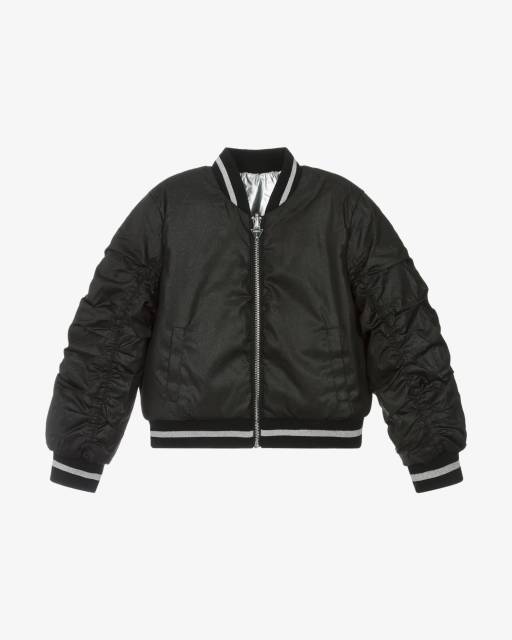 Guess-Girls Black and Silver Reversible Jacket | Childrensalon Outlet