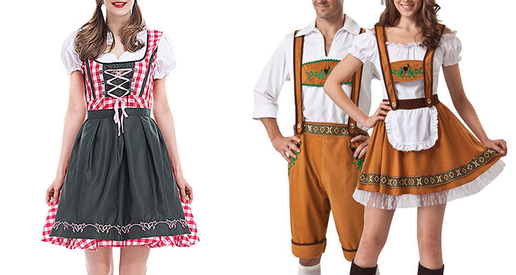 dirndl bavarian costume lady couple