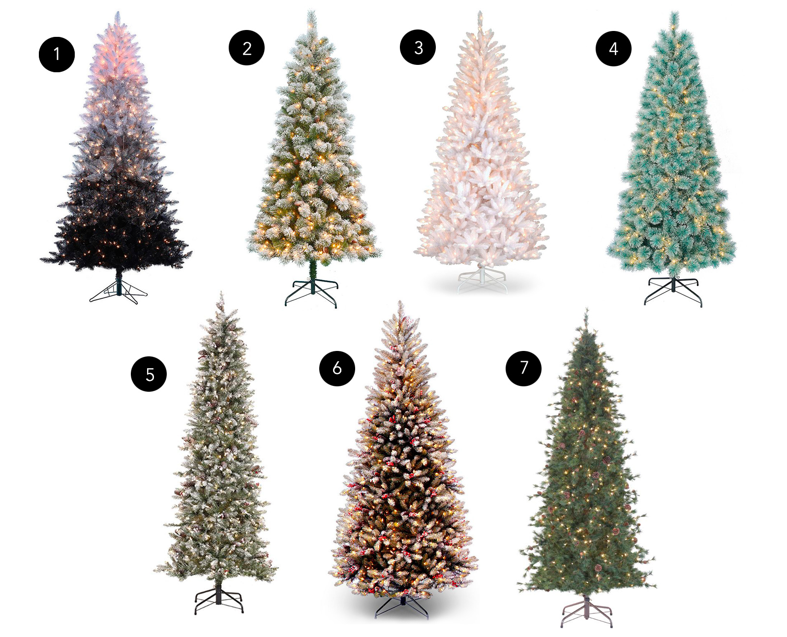 slim Christmas trees decor