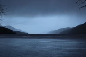 Rain storm over Loch Ness, United Kingdom