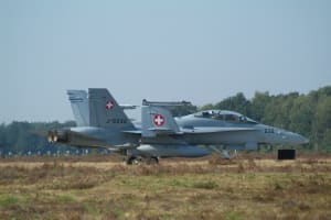 A McDonnell-Douglas FA-18D Hornet of the Swiss Air Force