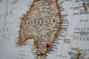 The map of Australia.